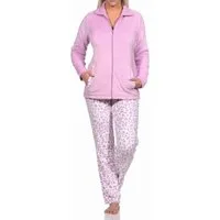 Normann Relaxanzug Damen Hausanzug Homewear aus Coralfleece im Animal Look