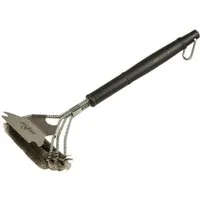 Grillfürst Grillbürste Grillfürst Grillbürste Edelstahl, mit breitem 3-fach Bürstenkopf und Schaber