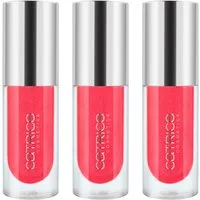 Catrice Lipgloss ETERNAL RED Cherry Bomb Lip Oil, 3-tlg., Satte Farbe, glänzendes Finish, geschmeidig mit Plumping-Effekt.