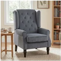 HOMCOM Sessel Ohrensessel mit Armlehnen, Loungesessel (Armlehnensessel, 1-St., Polstersessel), für Wohnzimmer, Schlafzimmer, Grau
