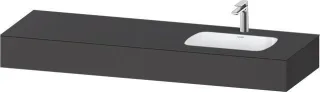 Duravit Qatego Einbauwaschtisch mit Konsole Graphit Matt 1600x550x170 mm - QA4694049490000 QA4694049490000