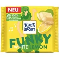 Ritter SPORT Schokolade, Ritter Sport White Lemon mit aufgeschlagener Zitronencreme Tafel 100g