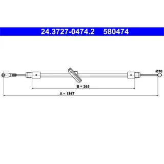 ATE Handbremsseil vorne Mercedes Sprinter 24.3727-0474.2