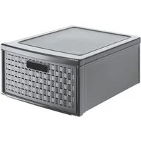 ROTHO Aufbewahrungsbox Country Schubladenbox mit 19.2l Schub in Rattan-Optik, Kunststoff