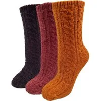 Capelli New York Kuschelsocken (Set, 3er-Pack) mit Zopfmuster