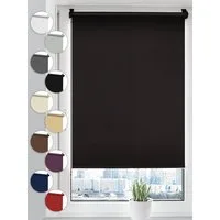 Verdunklungsrollo Seitenzugrollo, Sonello, verdunkelnd, einfach Montage ohne Bohren, Klemmfix, 25cm x 130cm Schwarz Verdunkelungsrollo, Rollos Fenster, Sonnenschutz