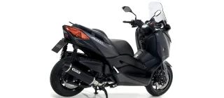 Sport Auspuff Arrow "URBAN" Aluminium BLACK Yamaha XMAX 400 Bj.2017-2020 SH12 +Kat /e-geprüft/EURO4