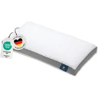 casimum Nackenstützkissen COOL HEAD kühlendes Kopfkissen 40x80, Sommer Nackenkissen, Füllung: extra softe Visco-Sticks, Bezug: 100 % Baumwolle, Seitenschläfer, Rückenschläfer, Wendekissen mit Sommer- & Winterseite, ergonomisch, Made in Germany