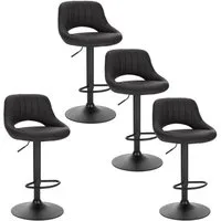 EUGAD Barhocker (4 St), aus Kunstleder und Stahl stufenlos höhenverstellbar