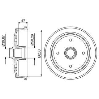 Bosch Bremstrommel VW Kaefer 0986477176