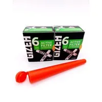 Gizeh Aktivkohlefilter Gizeh Active Filter Slim 2x34er Ø 6 mm Joint Tips inkl Joinhülle, Zubehör für Tabakpfeife, Joint Tips