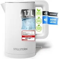 Stillstern Wasserkocher Wasserkocher 1,7L, schnelles Aufkochen, doppelwandig, 1.7 l, 2200 W, Anti Fingerprint, 2200W, Leise