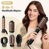 MCURO Haarstyler Warmluftbürste,5 in 1 Multihaarstyler,Haartrockner Trocknen & Stylen, Keramik-Beschichtung, 1200W Leistung für schnelles Styling 3 Temperaturen,Keramik