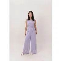 Elara Jumpsuit — Damen Overall mit weitem Bein, Taillenbund und Chiffon-Look