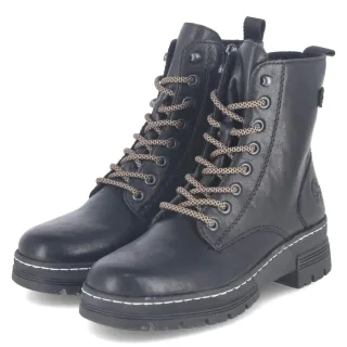 Rieker Schnürboots - Gr. 36 - Schwarz - Synthetik