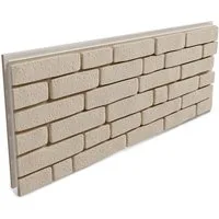 Hexim Wanddekoobjekt FP204 (Fassadenpaneele 1 Stück 121x50cm EPS Styropor Acrylbeschichtung Steinoptik Weiß - 3D Fassadenverkleidungen Innen- & Außenbereich UV-beständig für Hausfassaden (0,61m² FP204)