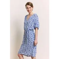 Tranquillo Sommerkleid Kleid Saraah aus Crinkel EcoVero™ Viskose Crinkle-EcoVero™-Kleid mit flexiblem Bindegürtel