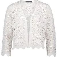 Betty Barclay Wolljacke weiß,Casual,Polyacryl,Strukturiert,V-Ausschnitt,3/4 Arm,Casual Fit