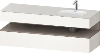 Duravit Qatego Einbauwaschtisch mit Konsolenwaschtischunterbau Weiß Supermatt 1600x550x600 mm - QA47 QA4796043840010