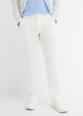bonprix Chinohose aus Leinen-Mix in Regular Fit, weiß, Gr.58, Klassische Leinenhose - Für den bequemen smart-casual-Look, aus Leinen
