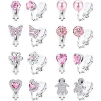 LuxusKollektion Paar Ohrclips 8 Paar Clip on Ohrringe Mädchen Ohrclips Kinder Hypoallergen Niedlich