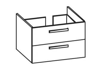 Artiqua 413 Waschtischunterschrank für Acanto 500622 Quarzgrau Hochglanz Select, 413-WU2L-K164-7162- 413-WU2L-K164-7162-172