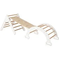 COSTWAY Klettergerüst, (3-St), Multifunktionales, zum Klettern, Rutschen und Wippen