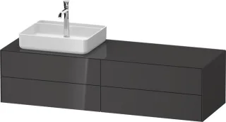 Duravit White Tulip Konsolenwaschtischunterbau wandhängend Graphit Hochglanz 1300x550x408 mm - WT486 WT4867LH1H10000