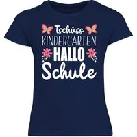 Shirtracer T-Shirt Tschüss Kindergarten Hallo Schule Einschulung Mädchen
