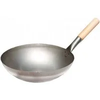 PAELLA WORLD Camping-Gasgrill Paella World Wokpfanne Grillpfanne Stahl mit Holzgriff Ø 33 cm