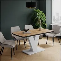 Vicco Esstisch Fenaro, Schwarz/Weiß/Weiß, 120 x 80 cm ausziehbar (1-St)