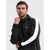 OMBRE Sweatjacke Herren-Kapuzenpulli mit Reißverschluss und Paspel