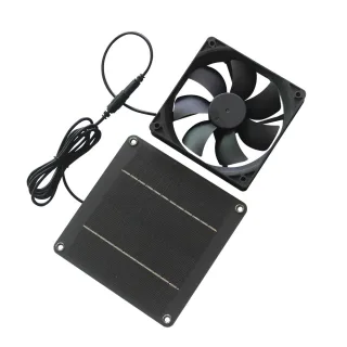 Solar Powered Exhaust Fan 4W Monocrystalline Panel 12V 87CFM Quiet DC Portable Fan for Pets Chicken Coops Greenhouses Ai