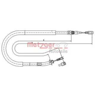 Metzger Handbremsseil hinten Mercedes Sprinter VW Lt