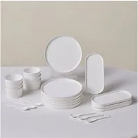 Karaca Geschirr-Set Karaca Forever Bone Bomo 22-Teiliges 6-Personen Frühstücksset (22-tlg), 6 Personen, KNOCHENPORZELLAN