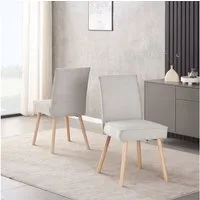 B&D home Polsterstuhl CEDRIC (2er Set, 2 St), gepolstert mit Federkernbox, Holzbeine