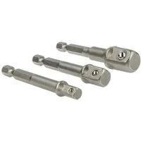 E.H.G Lucas Bit- und Steckschlüsselset Stecknuss - Adapter-Satz für Akkuschrauber / Bohrmaschine, 3-teilig