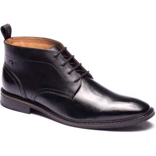Base London Belgrave Leder Herren SCHWARZE Stiefeletten
