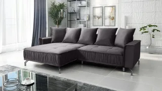 Ecksofa Schlafsofa Sofa FLORENCE Stoff Element Grafit Ottomane Links