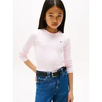 Tommy Hilfiger Langarmshirt POINTELLE TOP LS für Kinder bis 16 Jahre, mit Logo-Druck