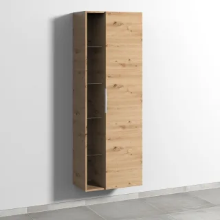 Sanipa 3way Stauraumschrank mit 1 Tür und offenen Fächern, Eiche Natural-Touch UM18185