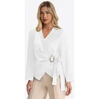 Imily Bela Langarmbluse Damen Casual Blusenshirt Oberteil (Packung, 1-tlg., 1per-Pack) V-Ausschnitt