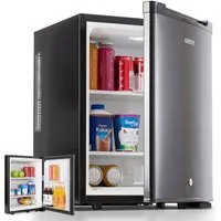 Arebos Getränkekühlschrank AR-HE-MKS40, 55.9 cm hoch, 42 cm breit, 3-Stufen Thermostat, Türanschlag wechselbar, Glasablagen, 2 Türfächer