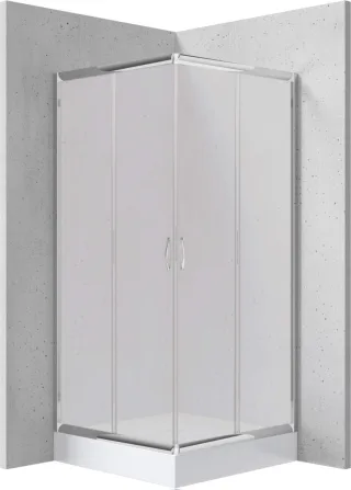Neuesbad Set: Chrom Quadratisch Duschkabine Graphit Glas + Duschwanne 90X90CM NB1DEKYCZ641K1