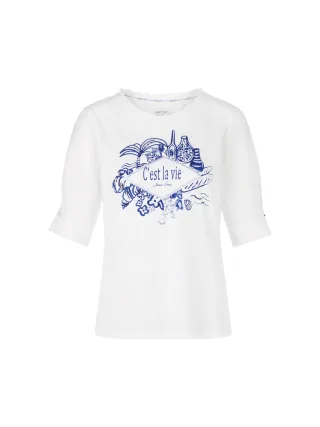 Marc Cain Collections - T-Shirt mit platziertem Print white - Gr. - 44