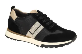 Paul Green Damenschuhe 5392-00 PG 5392 Schwarz Velourleder Glattleder Gummisohle