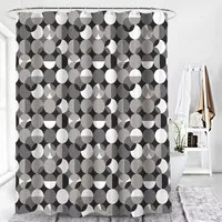 Euroshowers GmbH Duschvorhang hochwertig verarbeitet mit 12 Duschvorhangringen und Metalösen Breite 180 cm