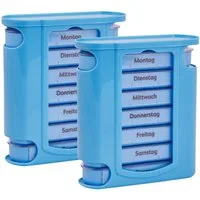Wellgro Pillendose 2x Tablettenbox für 7 Tage je 4 Fächer pro Tag