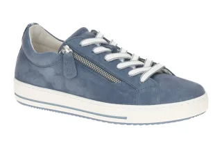 Gabor 86.518.46 Sneaker Halbschuhe Blau heaven Echtleder Textil Komfort Fu?bett