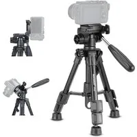 Neewer TP02 Mini Tischstativ mit 3-Wege-Kopf für Kamera, max. 2kg Tragkraft Ministativ (höhenverstellbar von 32 bis 61.5 cm)